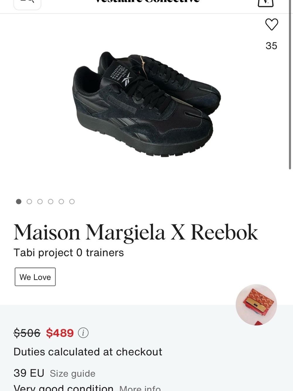 Maison Martin Margiela Black Sneakers — Split-Toe Detail
